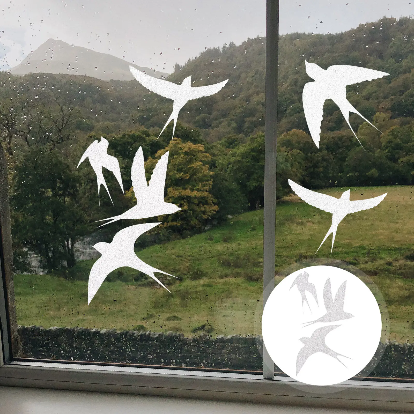 20Sheets Bird Anti-Collision Window Stickers PVC-Free Static Cling Decals Removable No Residue Decorative Living Room Bedroom