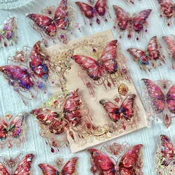 20 pcs/pack laser PET Butterfly Stickers Creativity waterproof Adhesive Diy Sticker hand made Decorative junk journal supplies