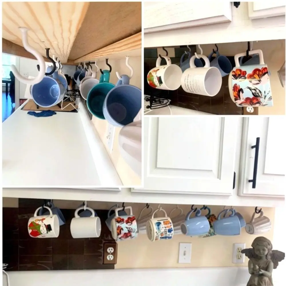 Screw In Ceiling Hooks 2.9 Inch Vinyl Coated Metal Hanger For Home Kitchen Garden Wall Utility Storage Organization
