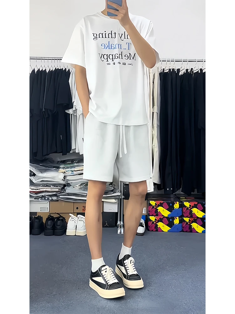 

High Street Vibe Men's Sport orts Summer Heavyweight Sweat Absorbent Knee-Length American Fitn Baskeall Quarters