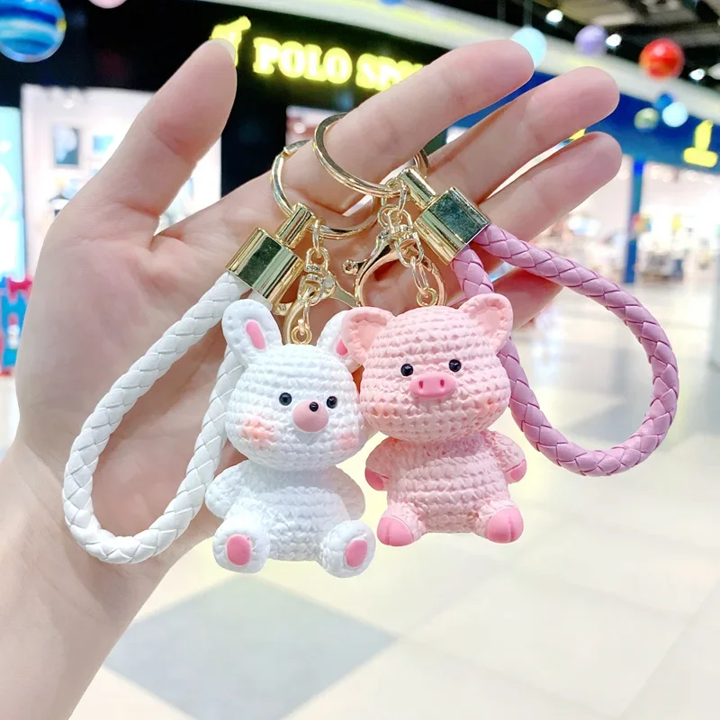 Desenhos animados Bonito Resina Animal Keychain Moda Criativa Saco Acessórios Decoração Charme Kawaii Casal Charme Car Keychain Pequenos Presentes