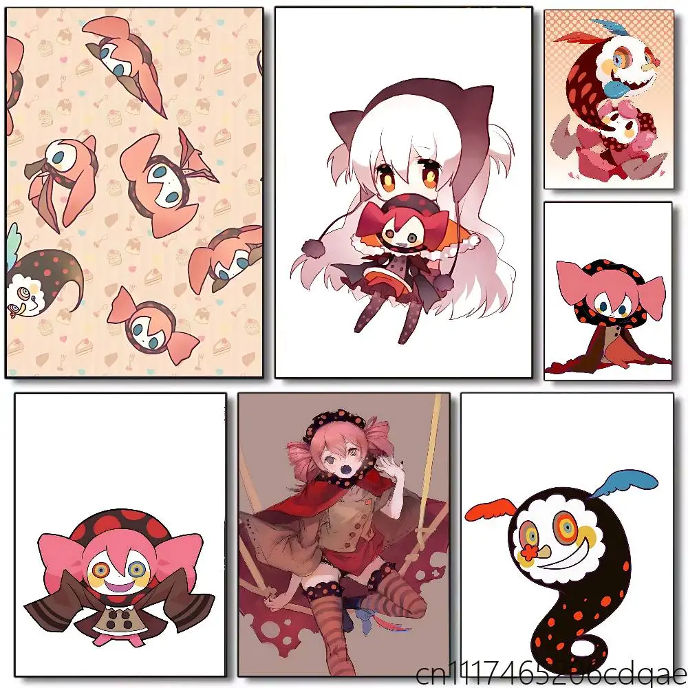 Madoka Magica Charlotte Bebe Rolled Poster Cartoon Wall Art for Nursery Kid Room Playroom Cute Princes Painting Home Room Decor
