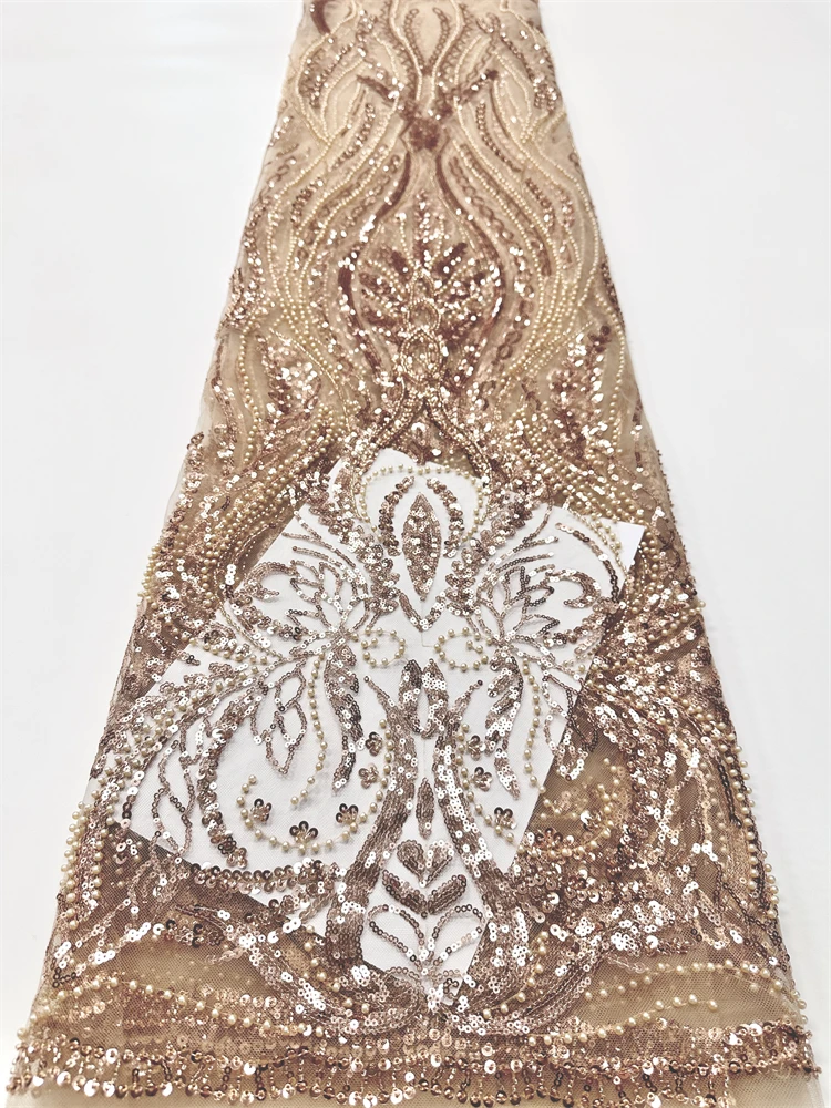 2025 شمسيّة دانتيل عالية الجودة أحدث الترتر الأفريقي أقمشة الدانتيل التطريز مطرز شبكة النسيج 5 ياردة للنساء فستان حفلات الزفاف