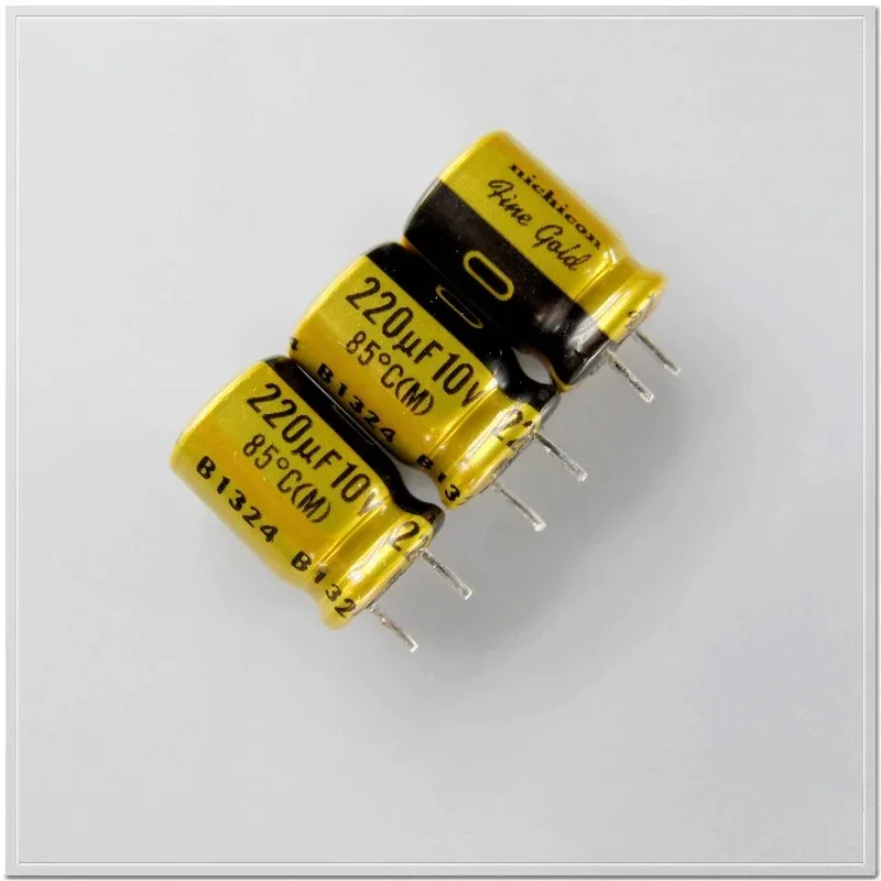 10 uds/100 Uds Nichicon 10V220uF (oro fino) serie FG 8x12mm 220uF/10V condensadores electrolíticos de Audio de alta calidad