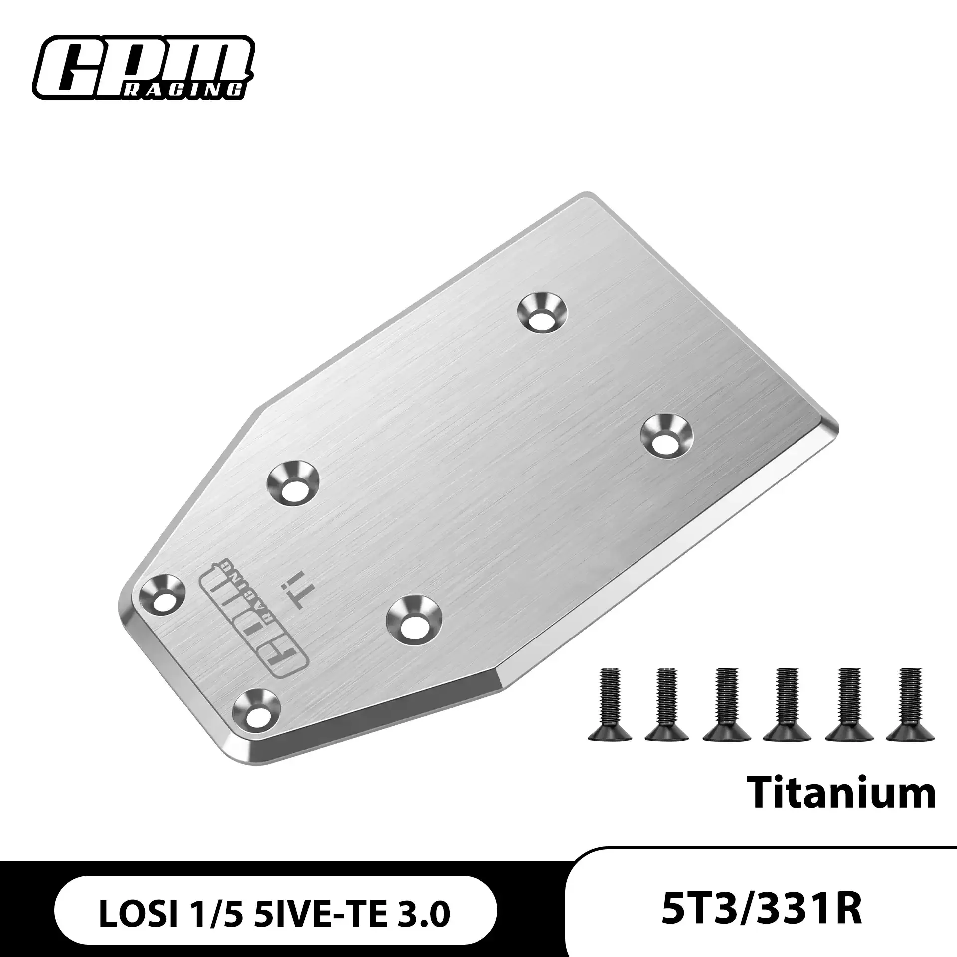 LOSI 1/5 5IVE-TE 3.0 titanium alloy rear bottom plate protective plate with a thickness of 5MM