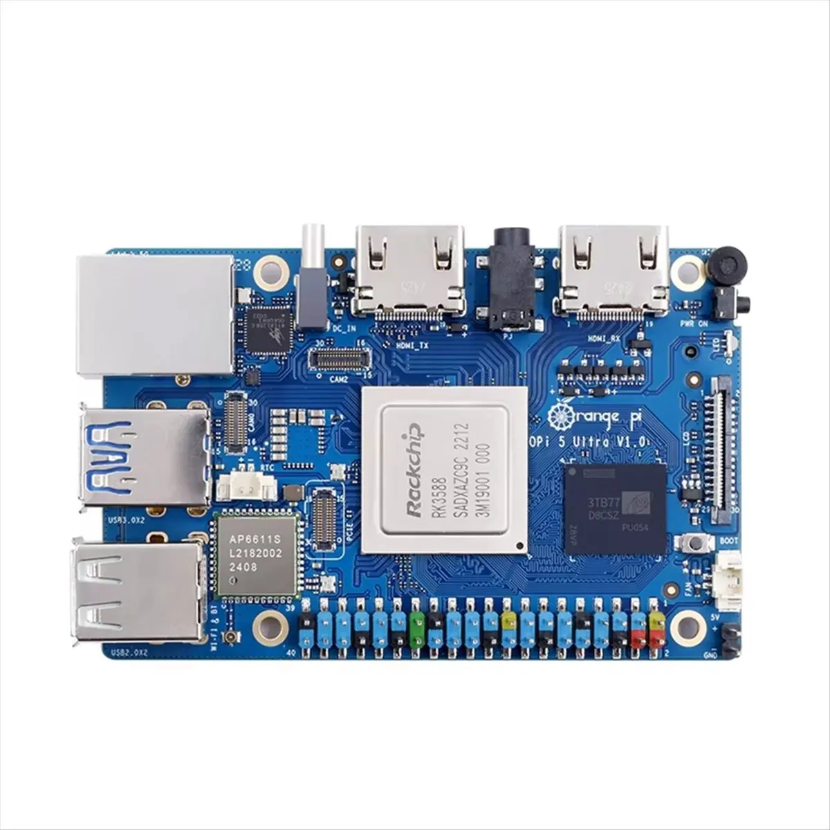 DT75BG For 5 Ultra Development Board LPDDR5 Rockchip RK3588, 6 TOPS NPU,PCIE 2.5G LAN,WiFi 6E,M.2 M-Key Slot Board A