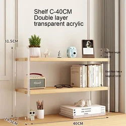 Kitchen Storage Rack Desktop Storage Rack Office Supplies Organizers 3 Layers Acrylic Bookshelf Desk Holder Dormitory Book Shelf