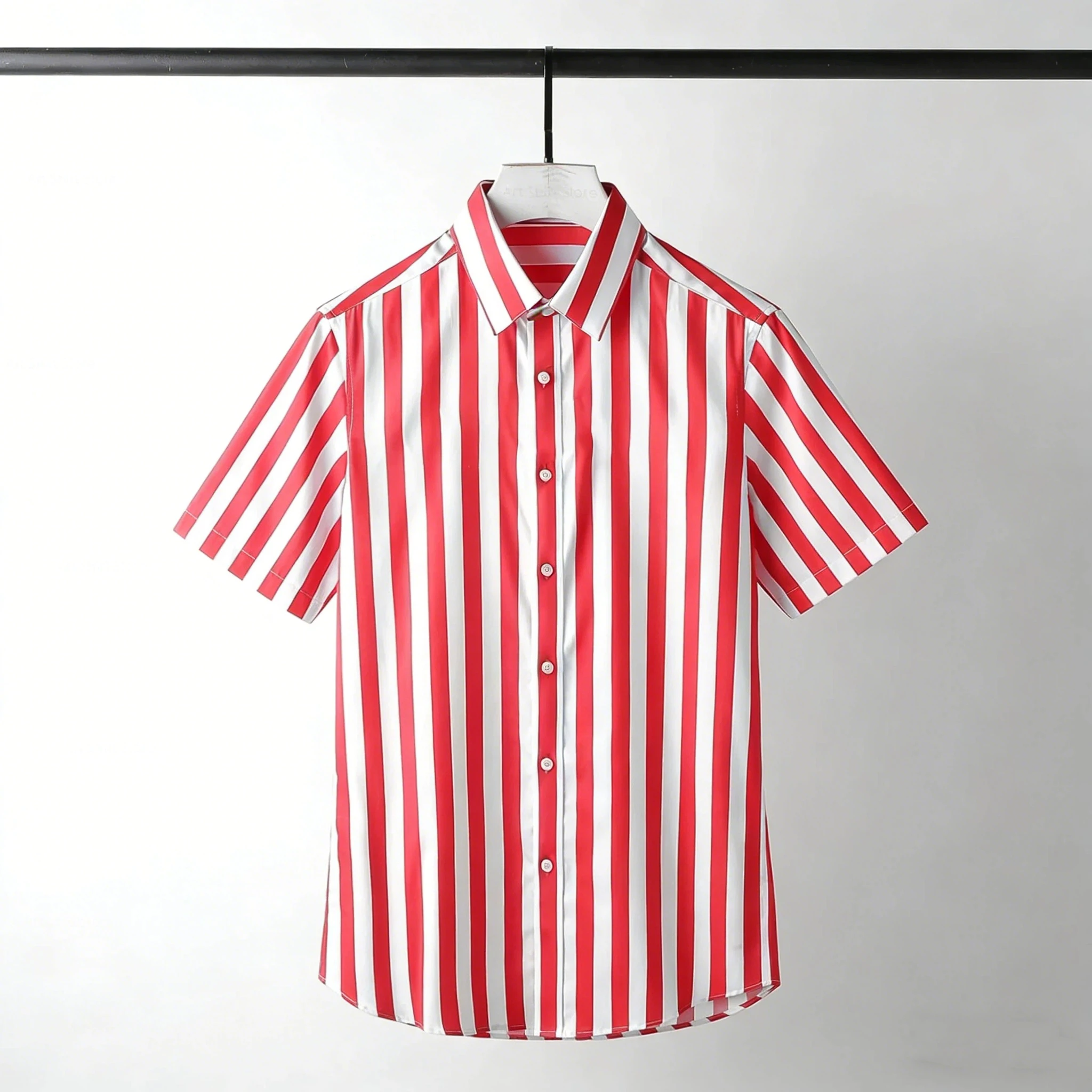Simple autumn new style striped business casual fashion men's short-sleeved shirt, available in multiple colors