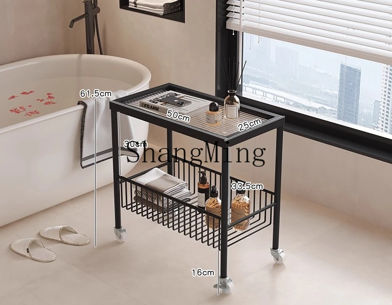 

ZYY toilet roll paper toilet crevice rack bathroom toilet next to bathtub toiletries trolley