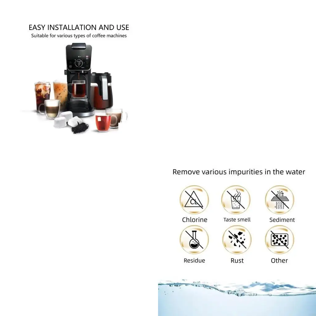 6 Pack Additional Coffee Machine Water Filter Cartridges With Clear Owner Advanced Carbon Sieving For Strengthened Taste