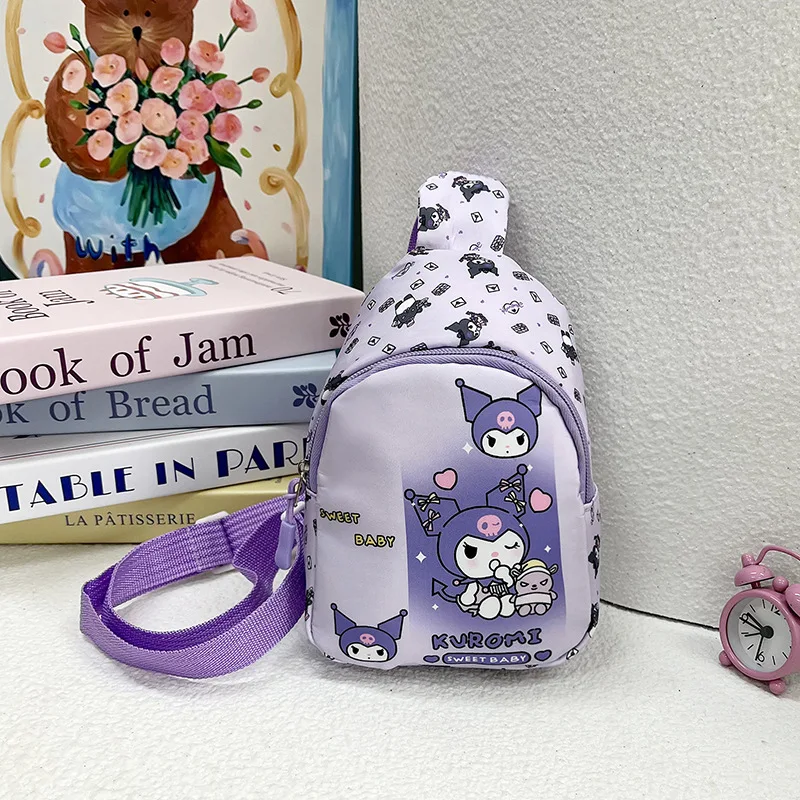 Bolso de pecho de dibujos animados Kuromi para niños, bolsa de cintura bonita para niños, nuevo