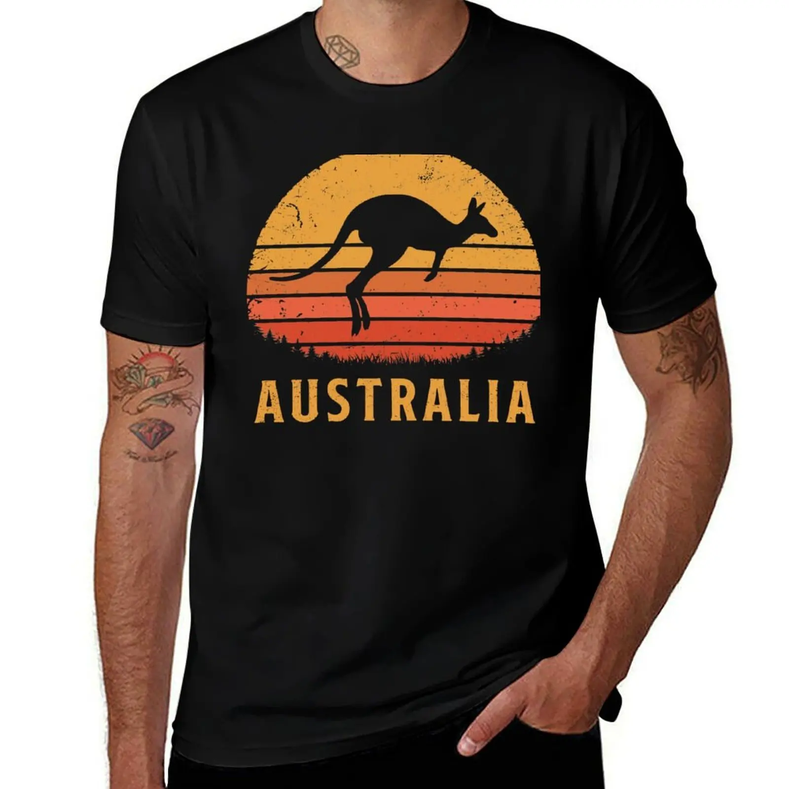 

Australia Retro Kangaroo T-Shirt T-shirts oversize anime clothes anime stuff mens graphic t-shirts hip hop