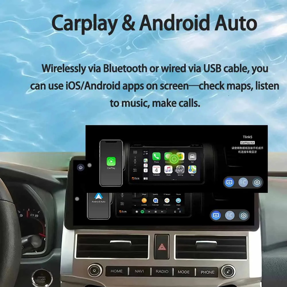 12.3inch Car Radio for Toyota Harrier Venza 2021 - 2022 Android Multimedia Player GPS Wireless Apply Carplay Auto BT WIFI Stereo