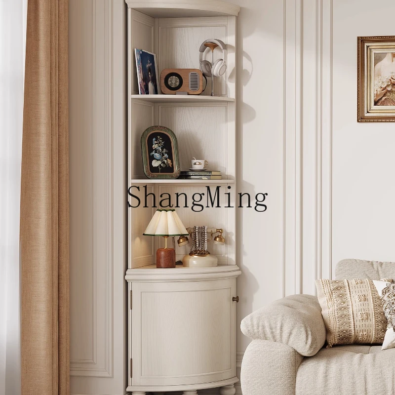 

ZYY white solid wood corner cabinet, living room corner storage locker, side cabinet