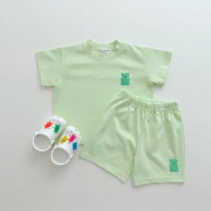 Baby Clothing Summer 2023 Cotton Short Sleeve Sports Set 0-6 Year Old Children's Little Bear T-shirt Shorts Casual Two Piece Set