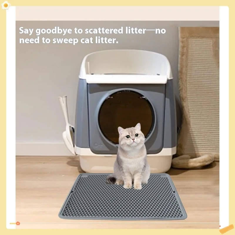 

Cat Litter Mat Anti-carry-out Filter Anti-splash Dirty Basin Pet Double-layer Anti-urine Toilet Mat Easy To Clean and Non-slip