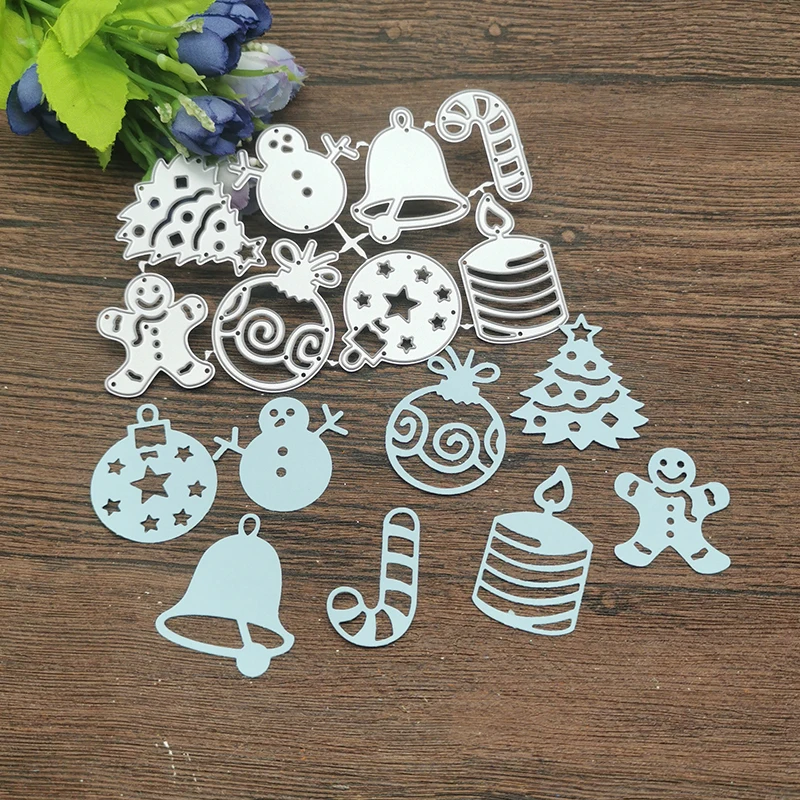 8Pcs Weihnachten rahmen karte Schneiden Stirbt Schablonen Für DIY Scrapbooking Dekorative Präge Handwerk Stanzen Vorlage
