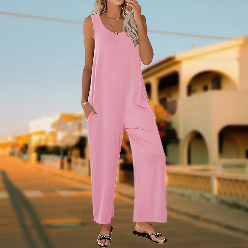 

2025 Best Selling plus Size Solid Color Romper Pure Color One-Piece Suit for Large Sizes