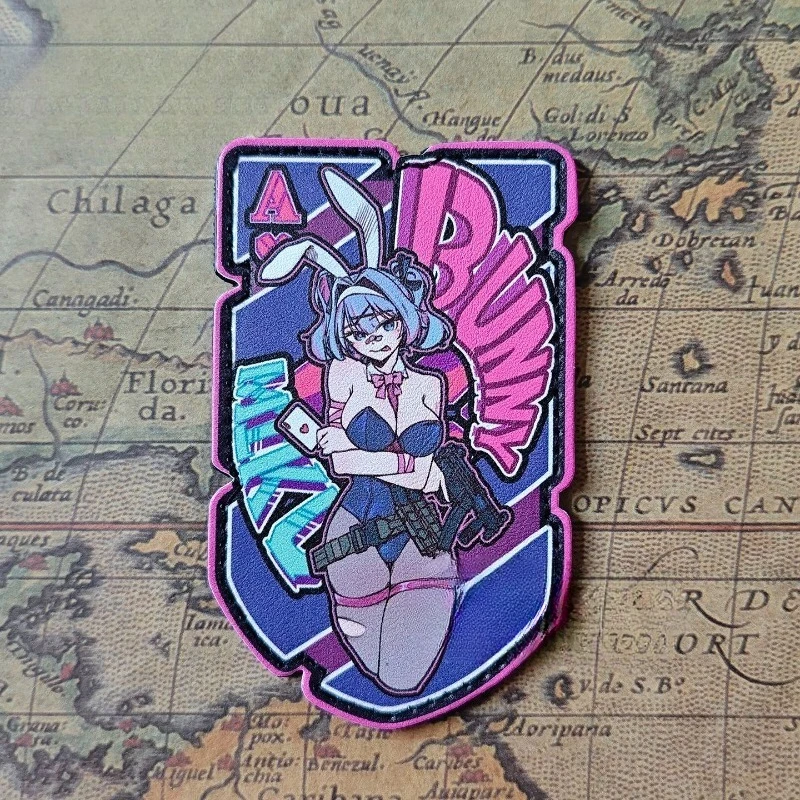 Image of Hatsune Miku Anime-Peripherieartikel, kreatives Moral-Abzeichen, niedliches Cartoon-Taktik-Armband, Mädchenherz, Mini-personalisiertes Klett-Abzeichen, Geschenk