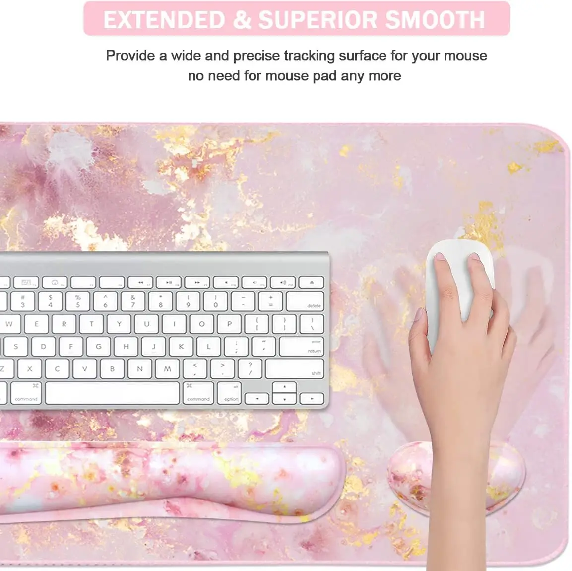 Large Gaming Mouse Pad with Keyboard Wrist Rest and Mouse Wrist Support Set, Extended Waterproof Desk Mat for Home Office Study - view 3