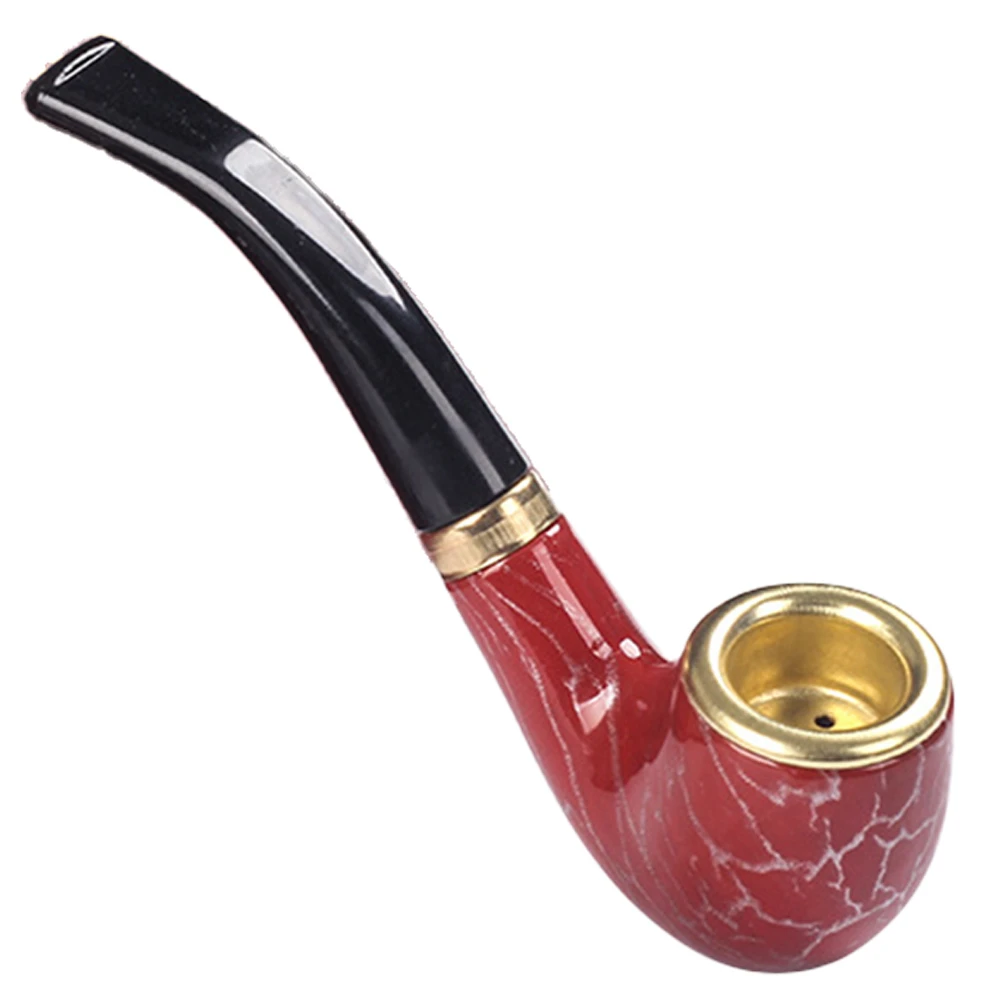 Detachable Wholesale Portable Wood Smoking Pipe Handmade Resin Hand Pipe Tobacco Pipe Classic Bent Pipes