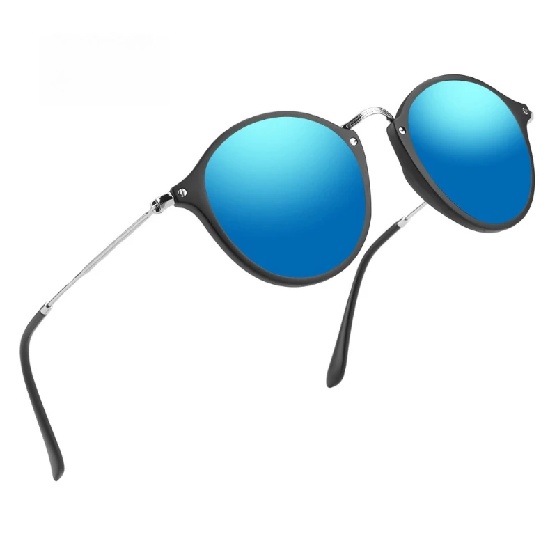 

New light frame retro round frame polarized anti-glare anti-UV sunglasses cool sun protection eye-catching sunglasses 2447