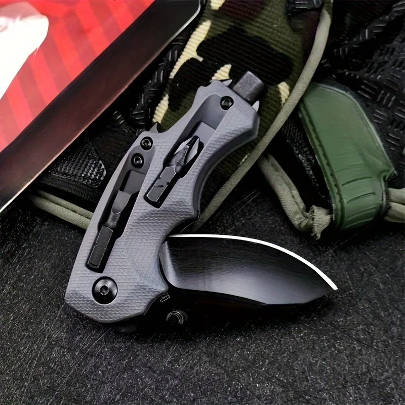 KS 8720 Folding Knife Multi-tool Utility Knife 8Cr13MoV Blade Nylon Glass Fiber Handle Outdoor Self-defense Camping Tools Gifts