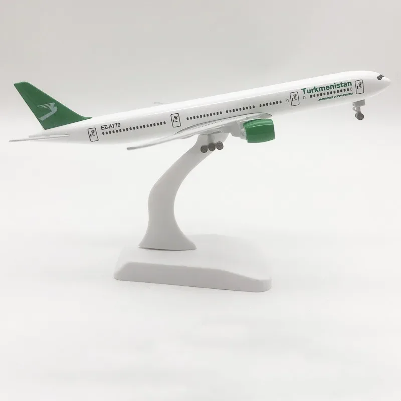 19cm Air Turkmenistan Boeing 777 B777 Airlines Model Plane Alloy Metal Diecast Airplane Model Aircraft w Landing Gears Wheels