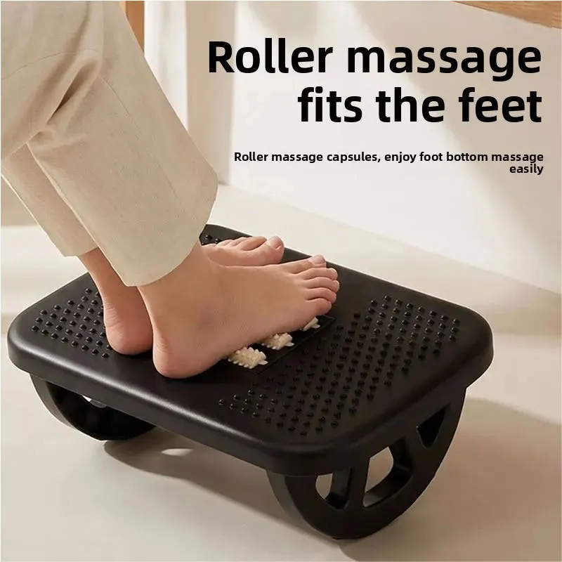 Under Desk Foot Rest with Massage Rollers, Anti-Cross Legs Posture Correction,Relieve Leg Fatigue  for Office Work and Home Work