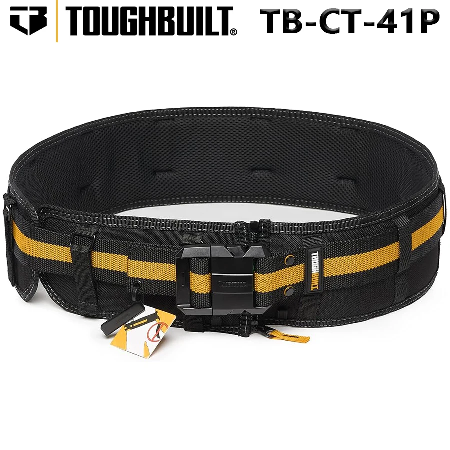 

TOUGHBUILT TB-CT-41P Widened and Thickened Work Belt Padded Belt Adjustable Heavy Duty Buckle Tool Accessories