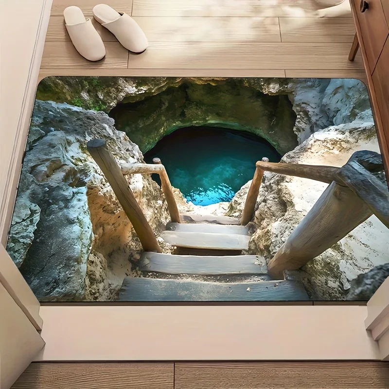 

VIKAMA Cave природный пейзаж ковер для ванной комнаты с быстрым всасыванием противоскользящий моющийся коврик для душевой комнаты спа напольный коврик домашний декор