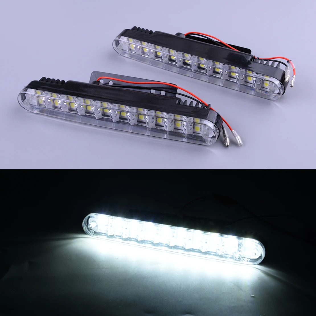 2pcs 20-LED White Car Daytime Running Light DRL Bumper Driving Fog Lamp 12V 10W