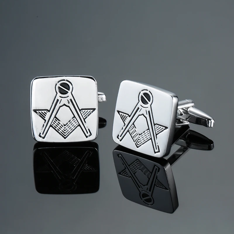 Men\'s French shirt cufflinks copper material enamel polished Freemason cufflinks fashion brand clothing accessories wholesale