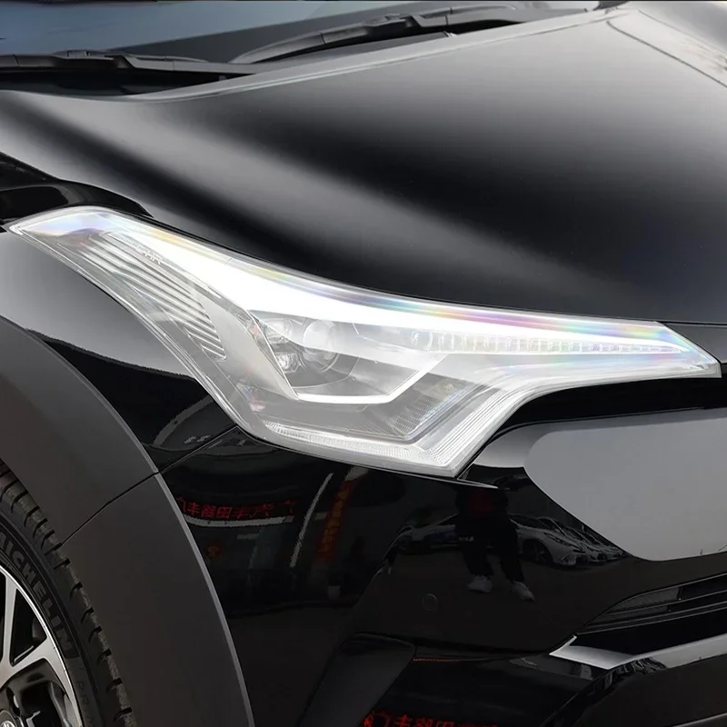 Car Headlight Protective Film Front Light Transparent Smoked Black TPU Sticker For Toyota CHR 2018 2019 2020 AX10 Accessories