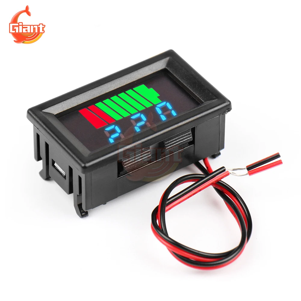 12/24/36/48/60V LED Digital Voltmeter Tester Battery Capacity Indicator Electricity Meter Mini Voltage Meter Battery Tester Tool