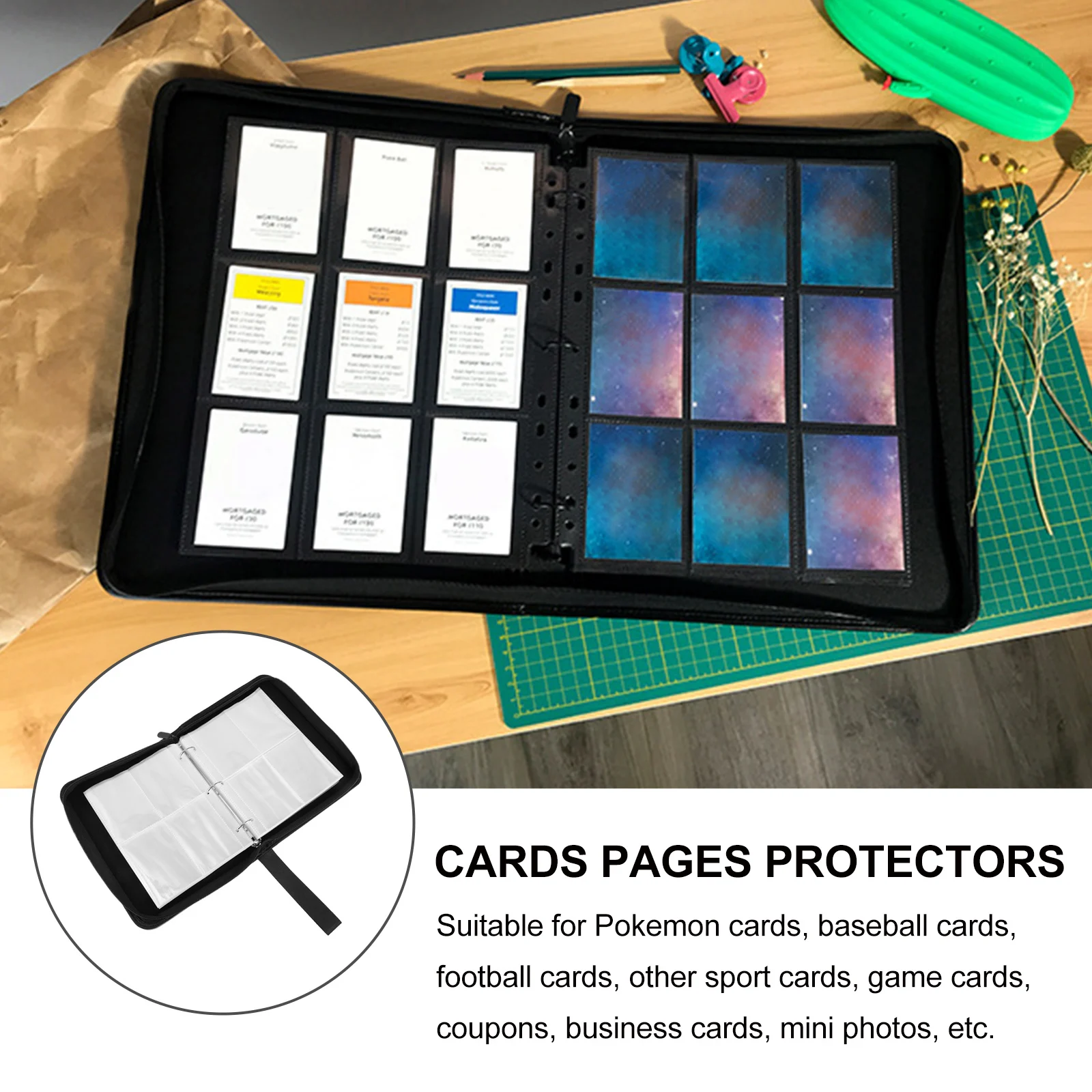 

Cards Organizer Album Transparent Protector for Trading Stickers Coupons Business Cards Accessories