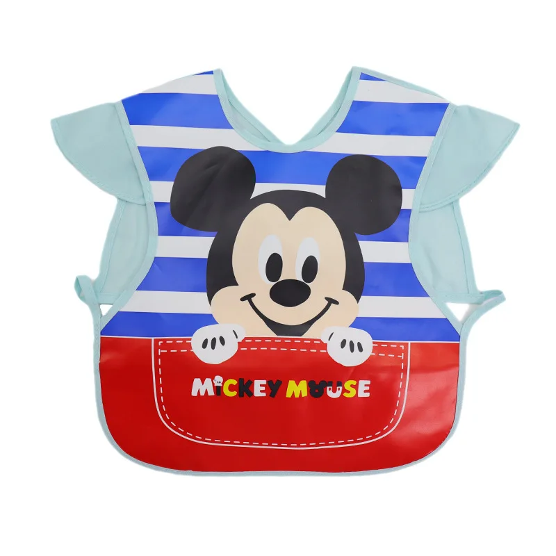 Baby Meal Pocket Waterproof Sleeveless Soft Disney Plastic Baby Bib Meal Overcoat Reverse Dressing Bibs