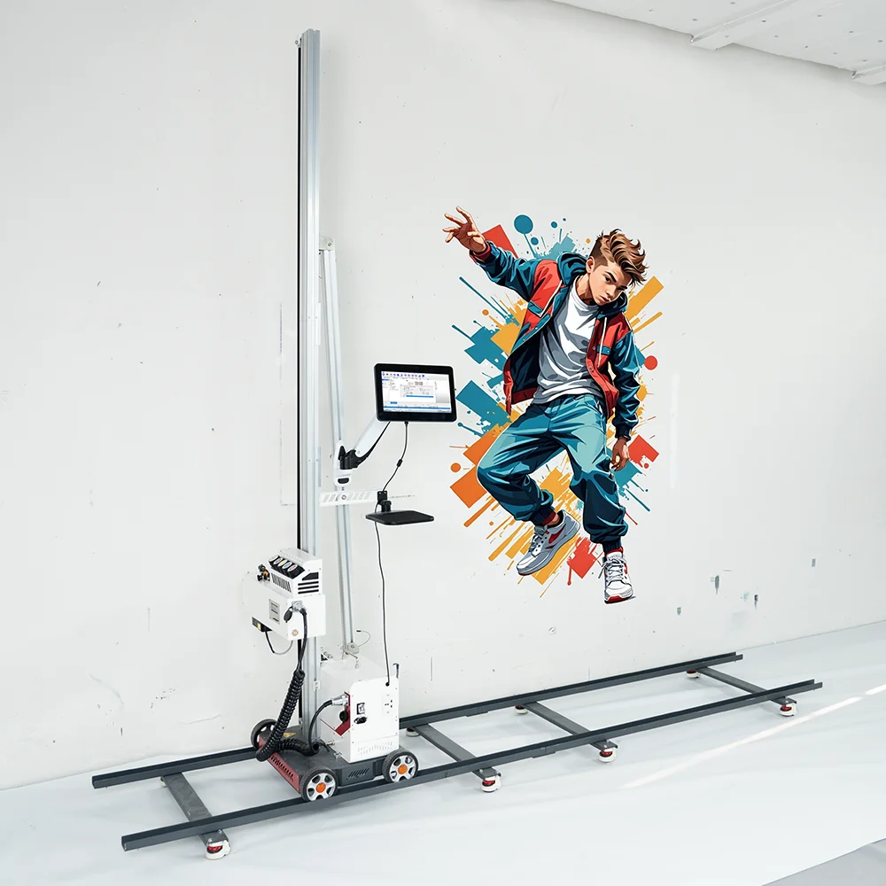 High Speed UV Wall Printer With Dual Printhead Vertical 3D Inkjet 1440dpi For Acrylic Glass Wood Metal Signage Customized