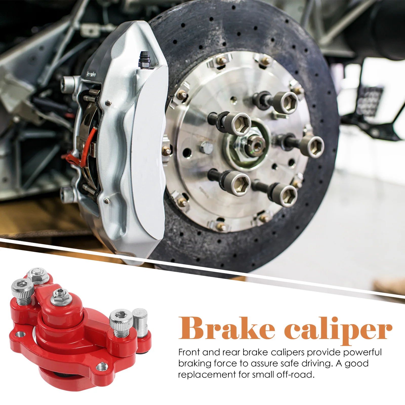 

2Pcs Off-Road Brake Disc Brake Caliper Set Aluminum Alloy Front Rear Powerful Braking Small Vehicle Replacement Scooter Supplies