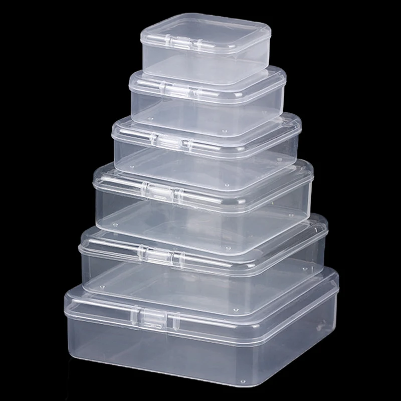 5Pcs Mini Jewelry Storage Box Earrings Ring Necklace Transparent Storage Box Dustproof Organizer Organizadores Box