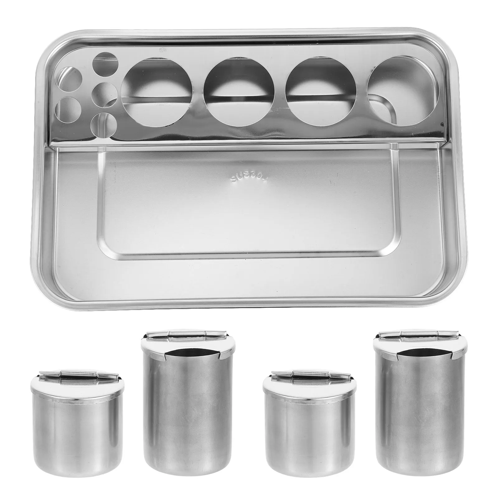 

Stainless Steel Treatment Tray Thick Square Multi-Use Medical Instrument Tray For Hospital Clinic Dressing Change Surgery Tools