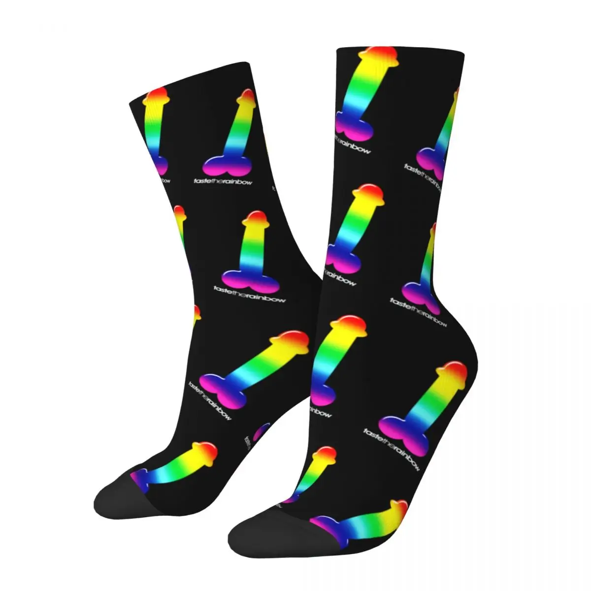 Happy Funny Male Men Socks Crazy Gay Rainbow Penis Dick Socks Gay Pride Accessories Soft Sport Women Men Socks