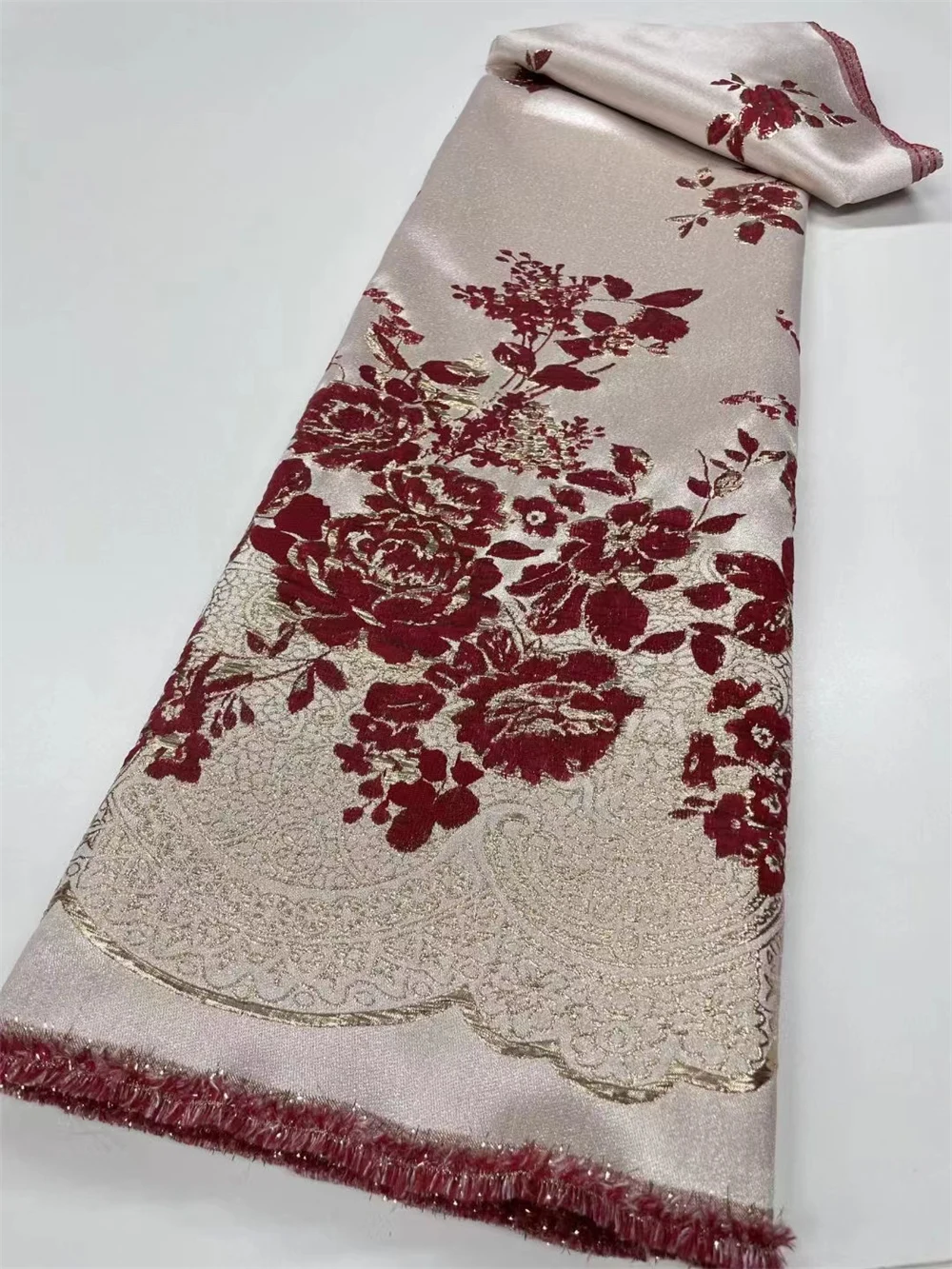 New Design Brocade Jacquard Lace Fabric 2024 High Quality African Fabric Lace French Lace Fabric For Women Wedding Dress BC038