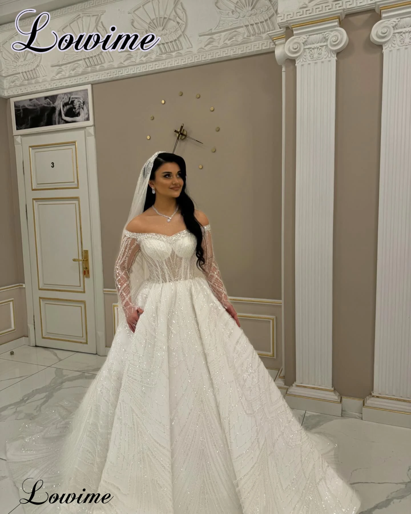 2024 Elegant Luxury Wedding Dresses A-Line Off Shoulder Outdoor Weddding Dresses For Women Vestido Blanco Chapel Bridal Gowns