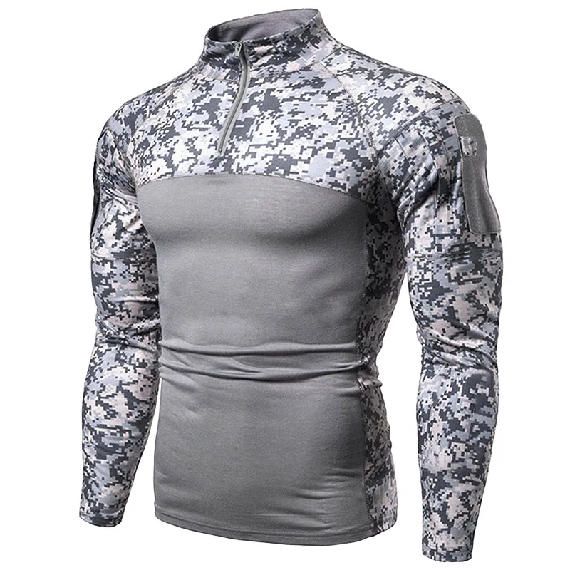 Herren Taktisches Sweatshirt Outdoor Hoodies Männer Frühling Herbst Langarm Pullover Leichte Stehkragen Slim Fit Sweatshirts – Detail 8