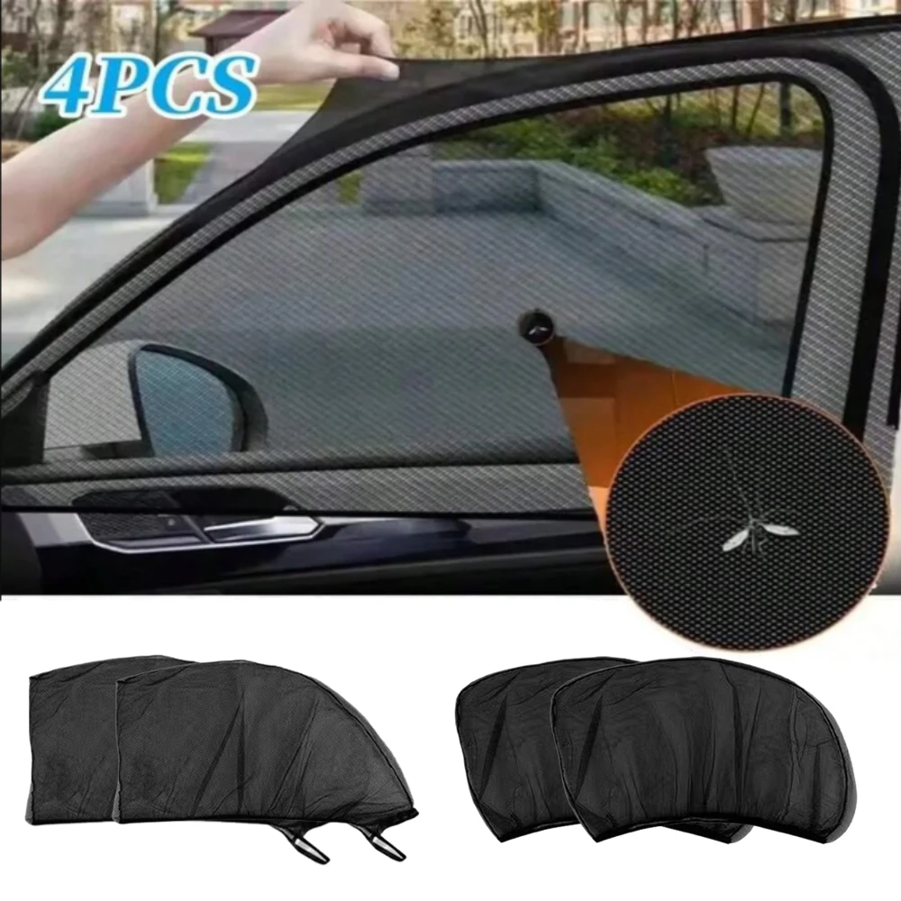 Universal Car Front & Rear Window Sunshade Shield Mesh - Anti-Mosquito, Privacy, Heat Reduction, Anti-UV Side Window Curtain