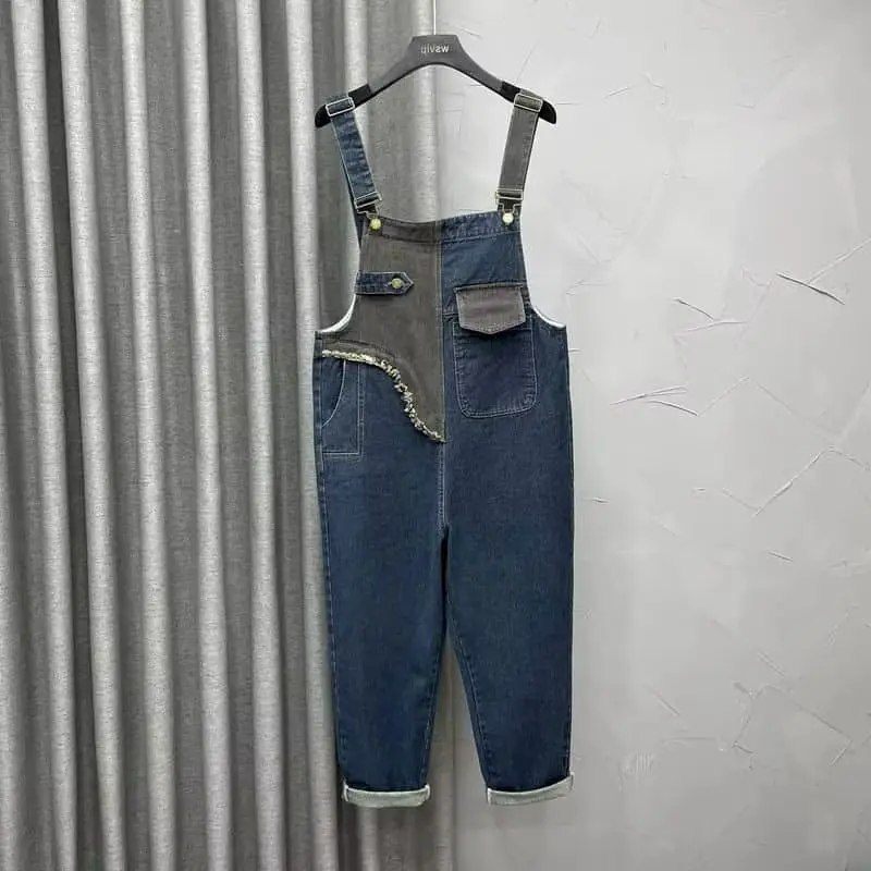 Denim Jumpsuits For Women Harem Pants Loose Overalls for Women Clothes Korean Style Vintage Playsuits Casual Minimalist Trousers