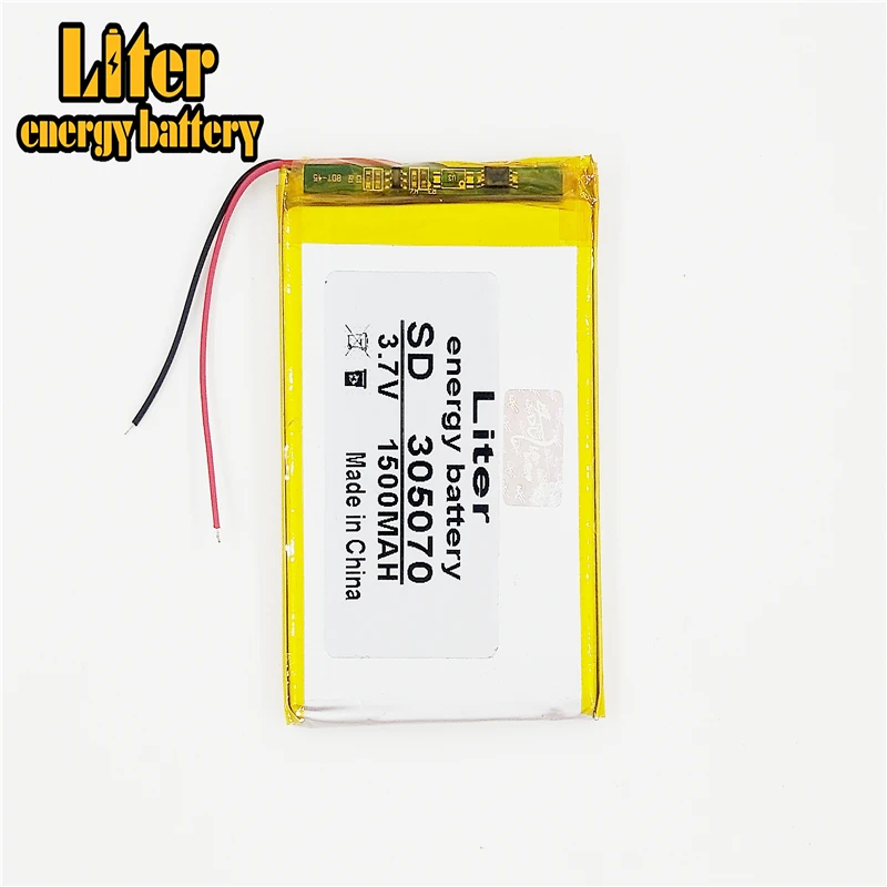 3.7V,1500mAH,[305070] PLIB;polymer lithium ion / Li-ion battery for smart watch,BLUE TOOTH,GPS,mp3,mp4,toy,speaker