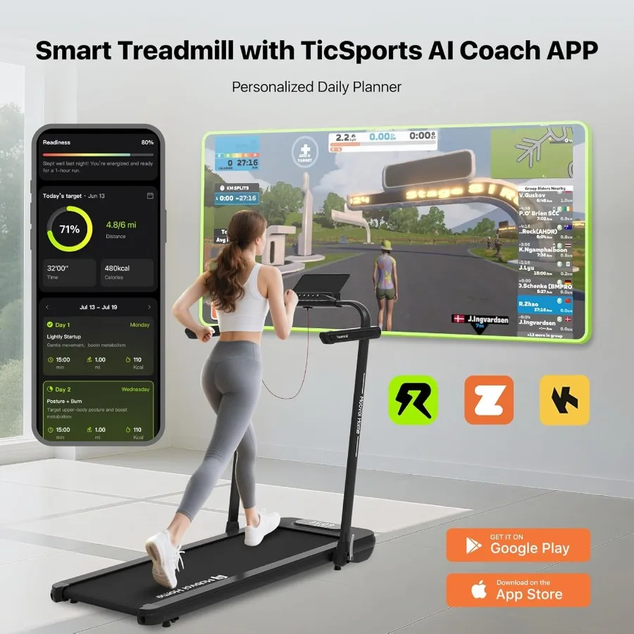 جهاز مشي مدمج محمول تحت المكتب للاستخدام في المكاتب المنزلية مع جهاز تحكم عن بعد بتقنية الذكاء الاصطناعي الذكي ودعم اتصال التطبيق #4