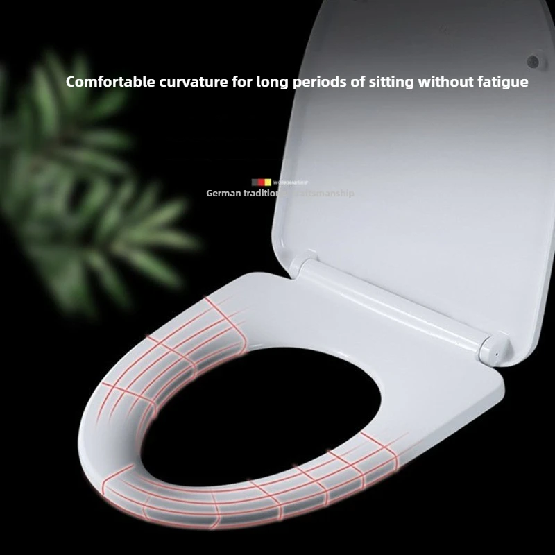 ‌Thickened Toilet Seat Cover, Soft-Close Urea Lid, Universal Quiet Toilet Seat, Old-Style Round Seat for Home